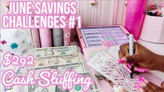 CASH ENVELOPE STUFFING SAVINGS CHALLENGES  JUNE #1 2023  $292 LOW INCOME  CASH STUFFING