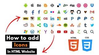 How To Add Icons on HTML Website  Add Font Awesome Icons on website