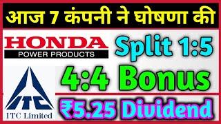 Honda Power • ITC Ltd • 7 Stocks Declared High Dividend Bonus & Split With Ex Dates