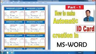 Automatic ID card creation in Microsoft word  Part-1