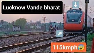 New Dehradun Lucknow Vande Bharat  Vande Bharat Express in full speed   115kmph  High speed train