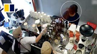 Staff member throws coffee powder at customer after dispute