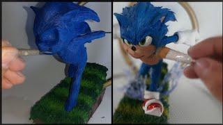 Como hacer a Sonic de plastilina escolarhow to make sonic hedgehog movie 2020escultura.