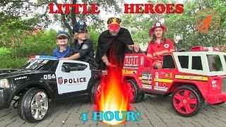 Little Heroes Compilation Video -1 Hour with The Spark The Stealer Fire Engines and Kid Cops