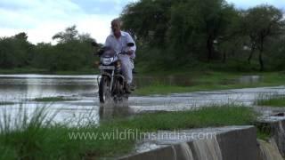 Biking along in monsoon glory Rajasthan rains