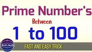 Prime numbers 1 to 100  how to find prime numbers  Zero Math