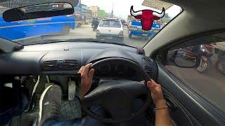 POV Driving In City Traffic With Foot Pedal Camera  Clutch Control In Action