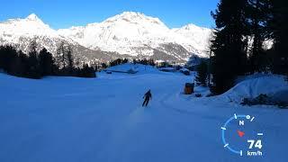 St. Moritz-Corvatsch Fast morning run on slope 10 4K