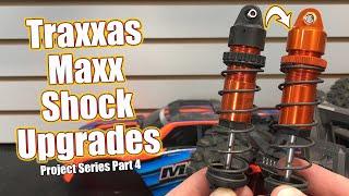 Shock Upgrades Aluminum Caps & Collars + Oil Change - Project Traxxas Maxx Build Part 4  RC Driver