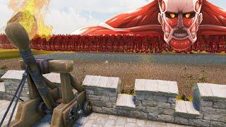 MEDIEVAL LAST DEFENCES vs ATTACK ON TITAN  Ultimate Epic Battle Simulator 2 UEBS 2