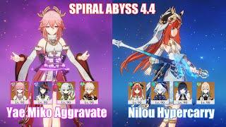 C0 Yae Miko Aggravate & C0 Nilou Furina Hypercarry  Spiral Abyss 4.4  Genshin Impact
