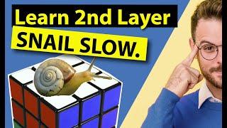 Solve 2nd Layer SLOW  Rubiks Cube Guide for Beginners  Part I