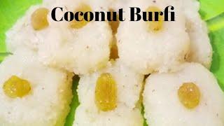 Fresh Coconut Burfi Recipe ताजे नारियल बरफी Indian Traditional Sweet.