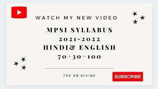 mpsi syllabus 2021-22 Hindi & English mpsi exam 2022