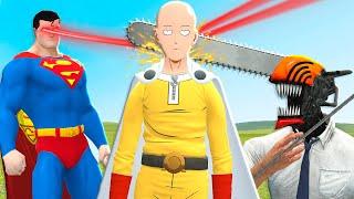 Who is Strongest? Chainsaw Man vs One Punch Man vs Superman