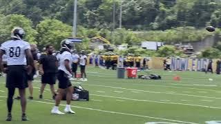 Steelers Sights and Sounds Kenny Pickett Throws to Diontae Johnson WRs