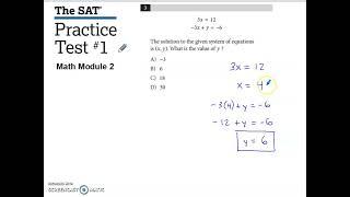 SAT Practice Test #1 Math Module 2 Problem #3