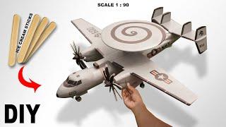 This is crazy making a miniature E-2 Hawkeye aircraft from wooden sticks you have to try it.