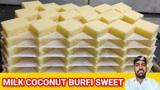 MILK COCONUT BURFI SWEET RECIPE  How to Make Milk coconut burfi Recipe in Tamil  Sweet Recipe