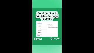 Configure Block Visibility Settings in Drupal