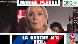 Marine pleure la Gauche m’a violé #marinelepen #insulte #philippepoutou #lagauche #elections2024