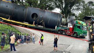 Rare Unusual Loaded Truck Passes Extreme Road