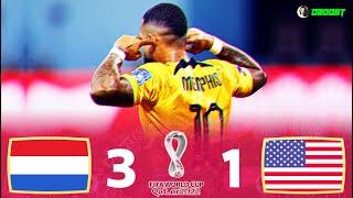 Netherlands 3-1 USA - World Cup 2022 - Extended Highlights - EC - FHD