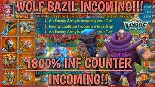 lords mobile 1800% INF INCOMING T3 SOLO TRAP WOLF BAZIL TARGETS MY MYTHIC RALLY TRAP   