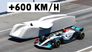 Mercedes F1 2022 W13 vs Mercedes T80 1938 at Drag Race 20 KM