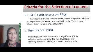 Content  and Criteria for the selection of content BCC5- Discipline & School Subjects