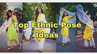 Top Poses for Girls in Ethnic Wear  Pose With Dupatta  Suit & Kurtis pose MY_Clicks Instagram.