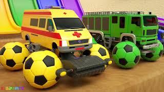 Street Vehicles Learn Colors With Ball Tyre  동요와 아이 노래  어린이 교육