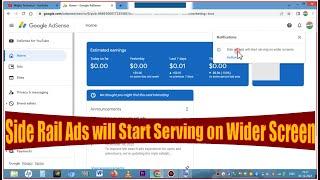 Side Rail Ads will Start Serving on Wider Screens - Google Adsense Notification आसान भाषा में समझे