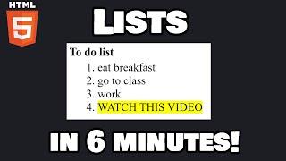 Learn HTML lists in 6 minutes 