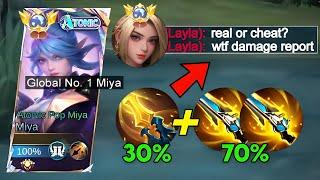 GLOBAL MIYA WTF YELLOW CRIT BUILD 200% CRIT HACK?must try Top 1 Global Miya Gameplay 2024