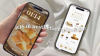 iOS16 aesthetic customization Brown theme  custom lock screen widgets icons tutorial