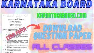 Karnataka Board Previous Year Question Paper Free Download  KARNATAKABOARD.COM