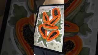 Juicy papayas Process in Procreate #procreate #illustration #funnycake #foodart #artprocess #artist