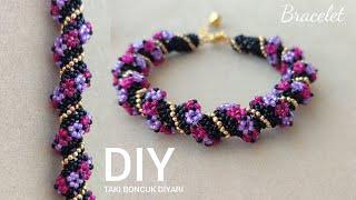 Farklı Sarmal Bileklik yapımı  Different Spiral Stitch Beading Tutorial. Spiral beading bracelet