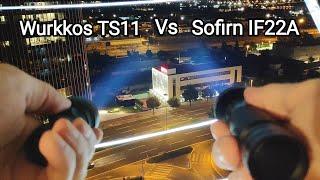 Sofirn IF22A 2100lm Vs Wurkkos TS11 2000lm - Beam Shot Comparison
