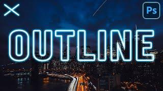 How to OUTLINE TEXT and Graphics  Photoshop CC Tutorial + Easy Glow Effect