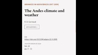 The Andes climate and weather  RTCL.TV