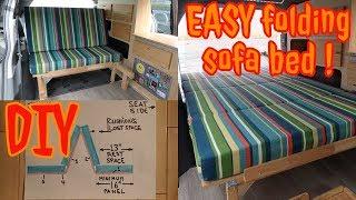 Van conversion BED Folding sofa bed DESIGN DIY and EASY