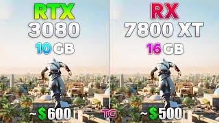 RX 7800 XT vs RTX 3080 - Test in 10 Games l Ray Tracing