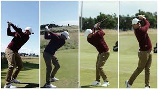 Rory Mcilroy Driver Iron Swing and slowmotion at Scottish open 2023 Practice round