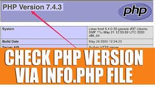 LIVE How to check PHP version via info.php file in cpanel?