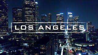 Los Angeles California By Night  4K Drone Footage