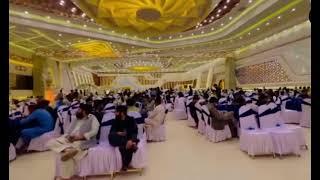 The stage of the wedding hall where Rashid Khan will set 