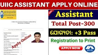 ଆସିଗଲା  +3 Pass ପିଲାଙ୍କ ପାଇଁ  UIIC Assistant Apply Online 2023How to Apply UIIC Assistant Online