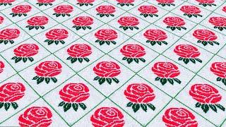 Rose Flower Dusuti Bedsheet Design  Dusuti Ka Chadar Design  दोसुती का चादर डिज़ाइन  Desi Design